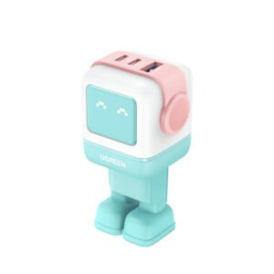 UGREEN Uno RG 35855 CD361 65W 3-Port (2xUSB-C + 1xUSB-A) Robot GaN Fast Charger (Pink/Blue)
