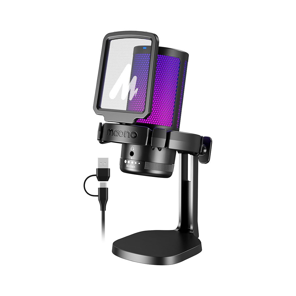 maono Gaming USB RGB Microphone with Noise Cancelling DGM20 (Black)