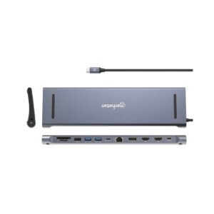 Alternative view of manhattan 190305 CV379 100W USB-C PD 12-in-1 Triple Monitor 4K Docking Station / Multiport Hub