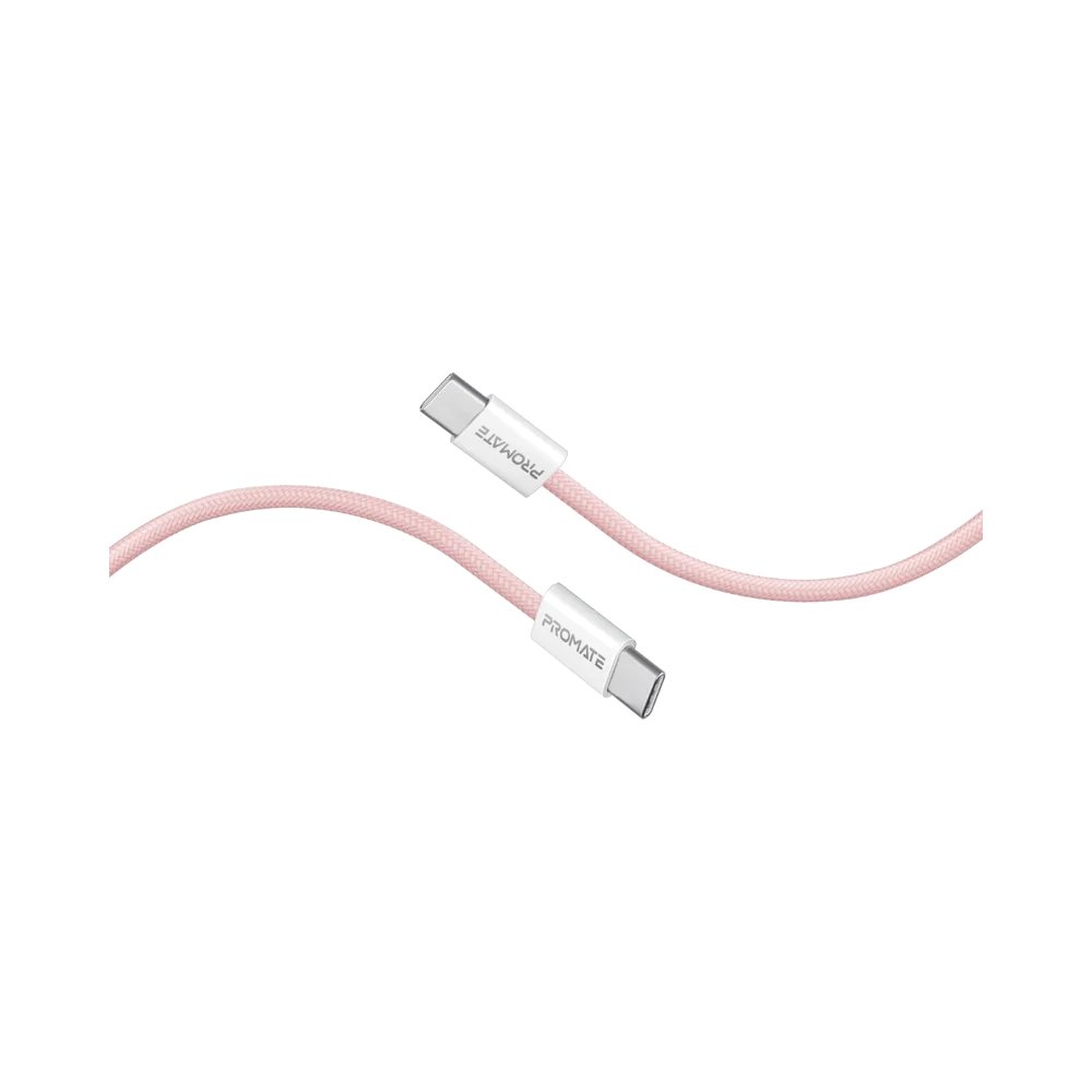 PROMATE EcoLine-CC200 60W USB-C to USB-C Ultra Fast PD Charge Cable 2.0m (Pink)