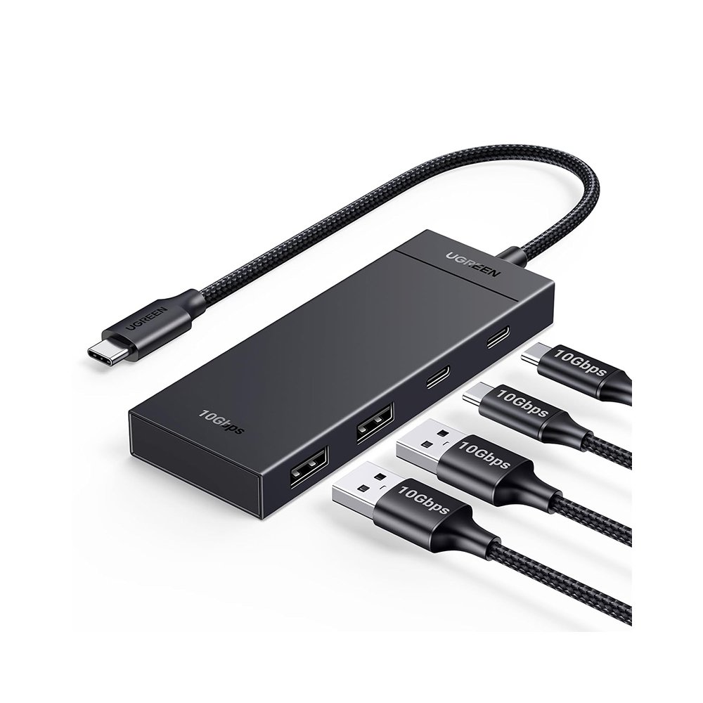 UGREEN 35583 CM806 USB-C to 4-Port (2xUSB-C + 2xUSB-A) Hub 10Gbps 0.3m (Black)