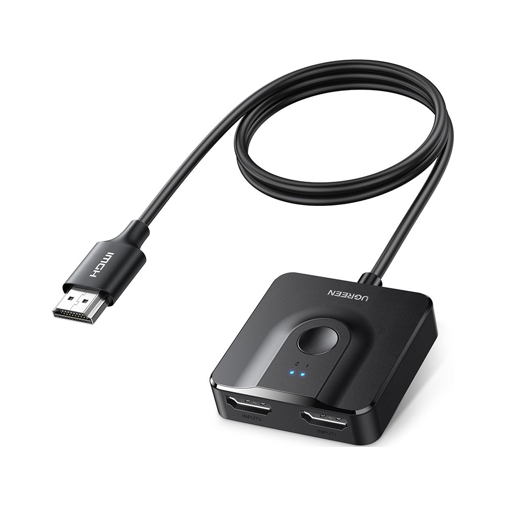 Open Box UGREEN 70607 HDMI Bidirectional Switch with HDMI Cable 4K 60Hz (Black)