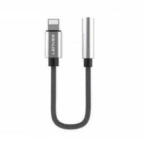 LENYES AX105-I AUX Lightning to 3.5mm Adapter (Black)