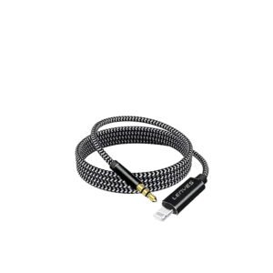 LENYES AX99 AUX 3.5mm to Lightning Cable 1.2m (Black)