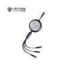 LENYES LC524 60W 3-in-1 Retractable Data Cable 1.2m (Black)