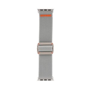 Smart Watch 22mm- Fabric Strap -Silver/Orange