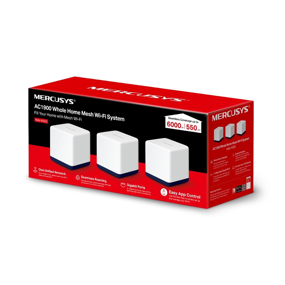 MERCUSYS Halo H50G AC1900 Whole Home Mesh Wi-Fi System -3Pack - Image 3