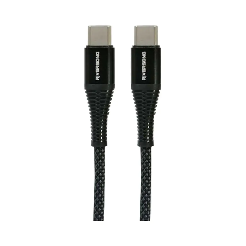 RIVERSONG Lotus 11 LCC1 USB-C to USB-C 60W Charging Cable 1.0m (Black)