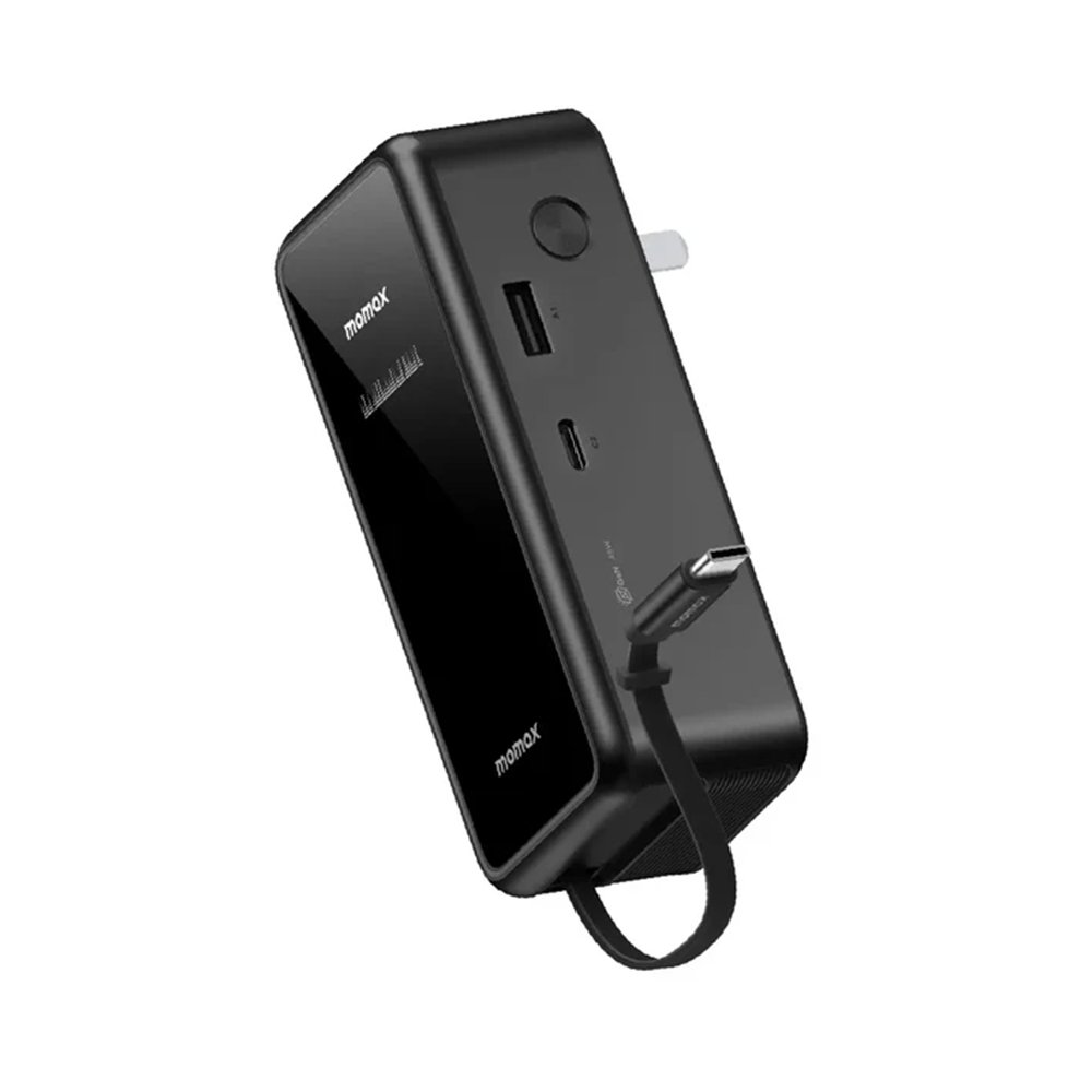 momax IP167 1-PAC+ 45W 10000mAh 3-in-1 Hybrid GaN Battery Pack with Built-in USB-C Retractable Cable 70cm - Image 2