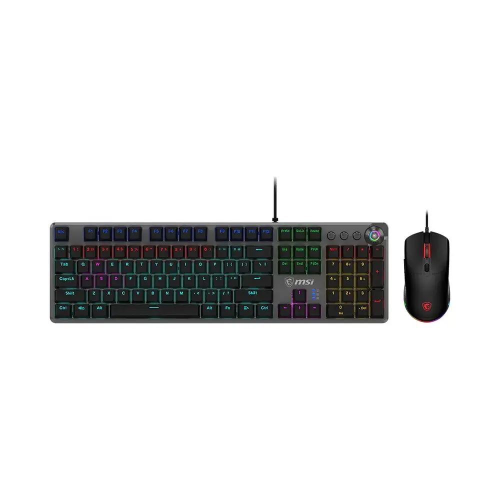 msi FORGE GK310 COMBO AR Layout Wired Red Backlit Gaming Keyboard and Mouse (Black)