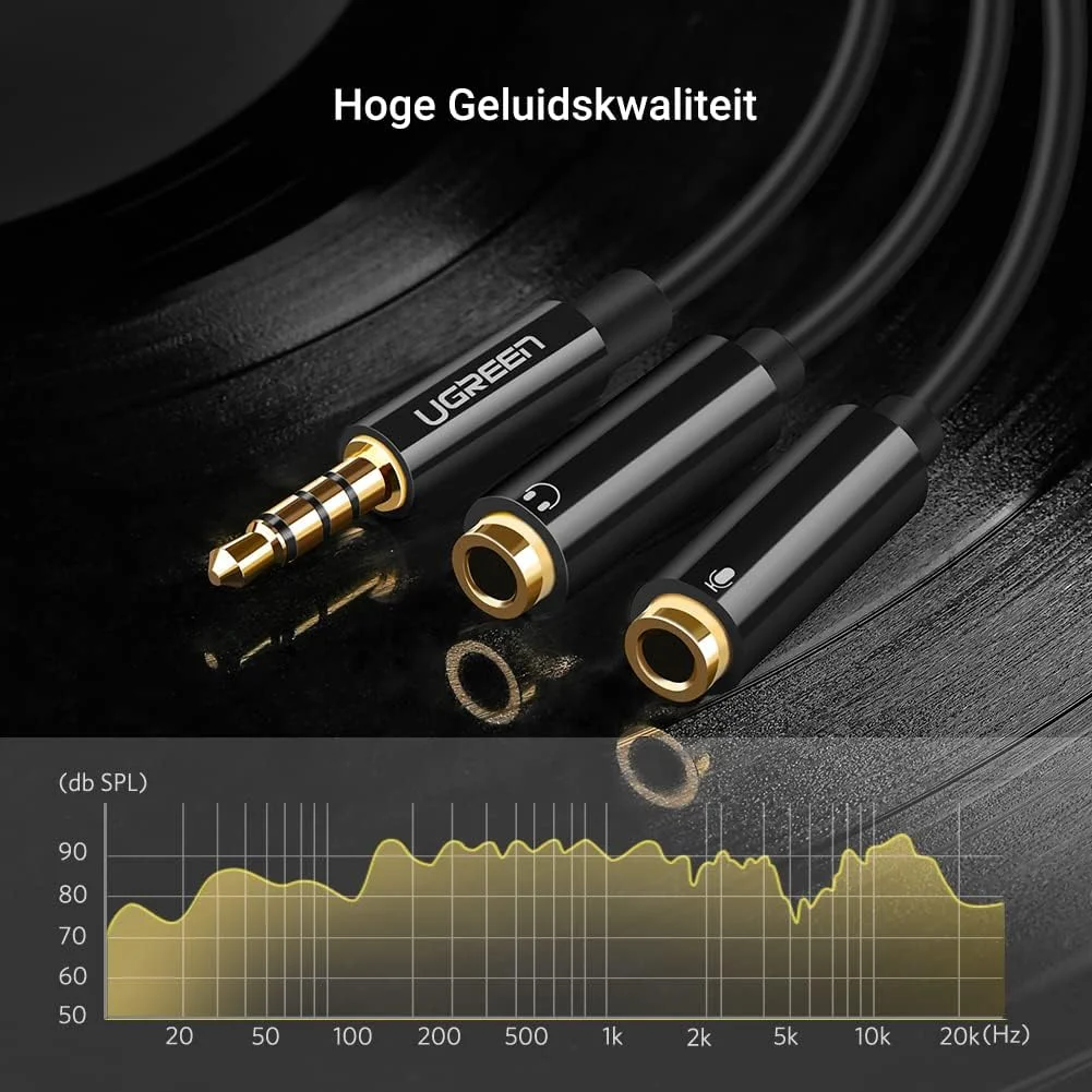 UGREEN 30620 3.5mm Male to 2x Female Audio Cable ABS Case (Black) - Image 4