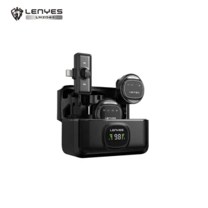 LENYES LM204-I 58dB Magnetic Button Lightning Microphone Black