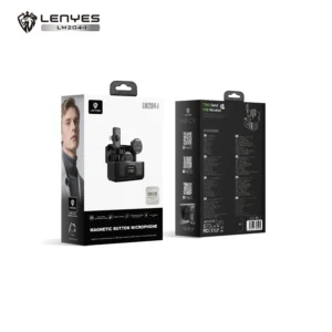 Alternative view of LENYES LM204-I 58DB Magnetic Button Lightning Microphone (Black)