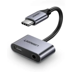 Open Box UGREEN 50596 USB-C to (USB-C/3.5mm Audio) Adapter (Space Grey)