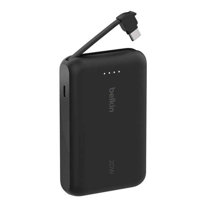 belkin BoostCharge 20W Power Bank 10K with Integrated Cable BPB021hqBK (Black) - Image 2