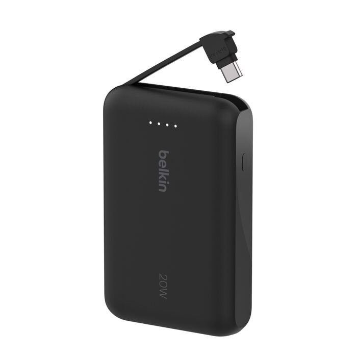 belkin BoostCharge 20W Power Bank 10K with Integrated Cable BPB021hqBK (Black) - Image 3