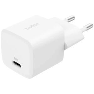 Belkin BoostCharge 25W USB-C Wall Charger WCA012kqWH White with USB-C PD 3.1, PPS Fast Charging, Compact Travel Design, and Safe Charging for iPhone, Samsung Galaxy, Google Pixel, and USB-C Devices