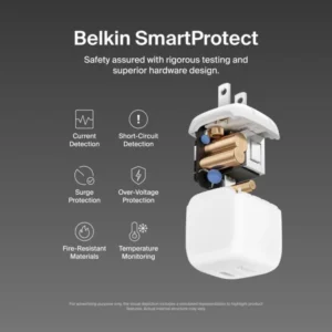 belkin BoostCharge 45W Compact USB-C Wall Charger with USB-C to USB-C Cable 1.0m WCA013kq1MWH (White) - Image 8