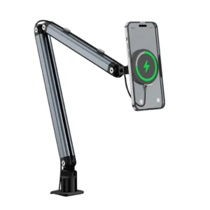 Earldom ET-EH311 2-in-1 Magnetic Desktop Stand with MagSafe-Compatible Magnetic Mount, Adjustable Mechanical Arm, 360° Rotation, and Desk Clamp for Smartphones and Tablets