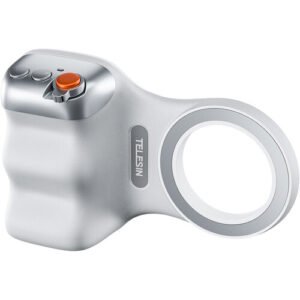 Earldom ET-ZP37 Fun Shot Magnetic Grip White with Bluetooth Remote Shutter, MagSafe-Compatible Magnetic Mount, Zoom Control, USB-C Rechargeable Battery, and Ergonomic Camera-Style Design for Smartphones.