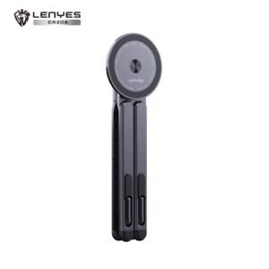 LENYES CR206 Portable Multi-Functional Stand Black with N52 Magnetic Mount, 8-Level Adjustable Angle, Foldable Aluminum Alloy Design for Smartphones, Tablets, and Laptops