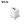 LENYES LCH010-EU-TC 12W Dual-Port Water Ripple Series Charger with USB-A to USB-C Cable White