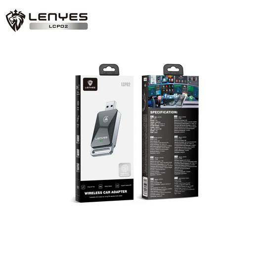 LENYES LCP02 Wireless Car Play/Android Auto Adapter (Black) - Image 2