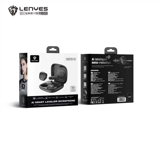 LENYES LM210-TC Ai Smart Lavalier USB-C Microphone (Black) - Image 2