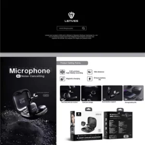 LENYES LM210-TC Ai Smart Lavalier USB-C Microphone (Black) - Image 3