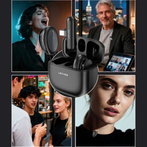 LENYES LM211-TC Ai Smart Lavalier USB-C Microphone (Black) - Image 4