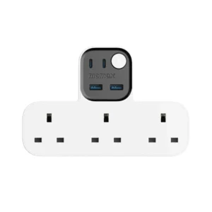 momax US19UKW 1-Charge Work Flow (3xAC Sockets + 2xUSB-C Ports + 2xUSB-A Ports) Power Strip (White)