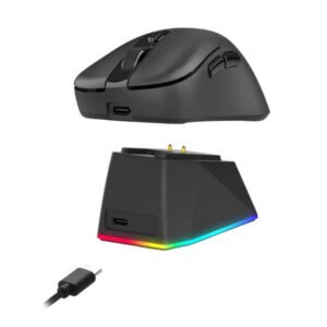 Alternative view of REDRAGON EBONY STANDARD 3-Modes RGB Wireless Gaming Mouse with Charging Dock M998-STD-1K (Black)