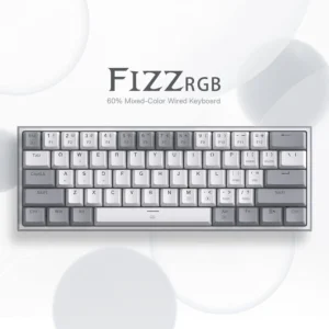 Alternative view of REDRAGON FIZZ RED SW RGB Wired Mechanical Gaming Keyboard K617-R (Gray/White)
