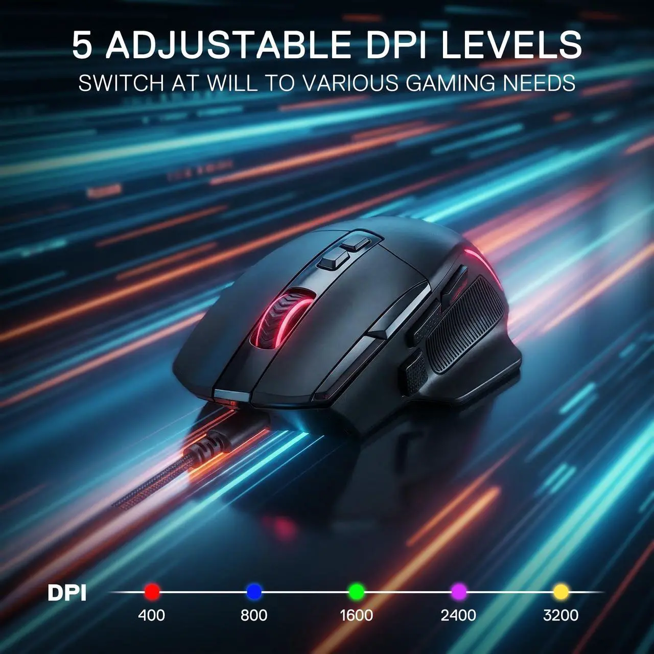 REDRAGON VIPER Wired RGB Gaming Mouse M925 (Black) - Image 5