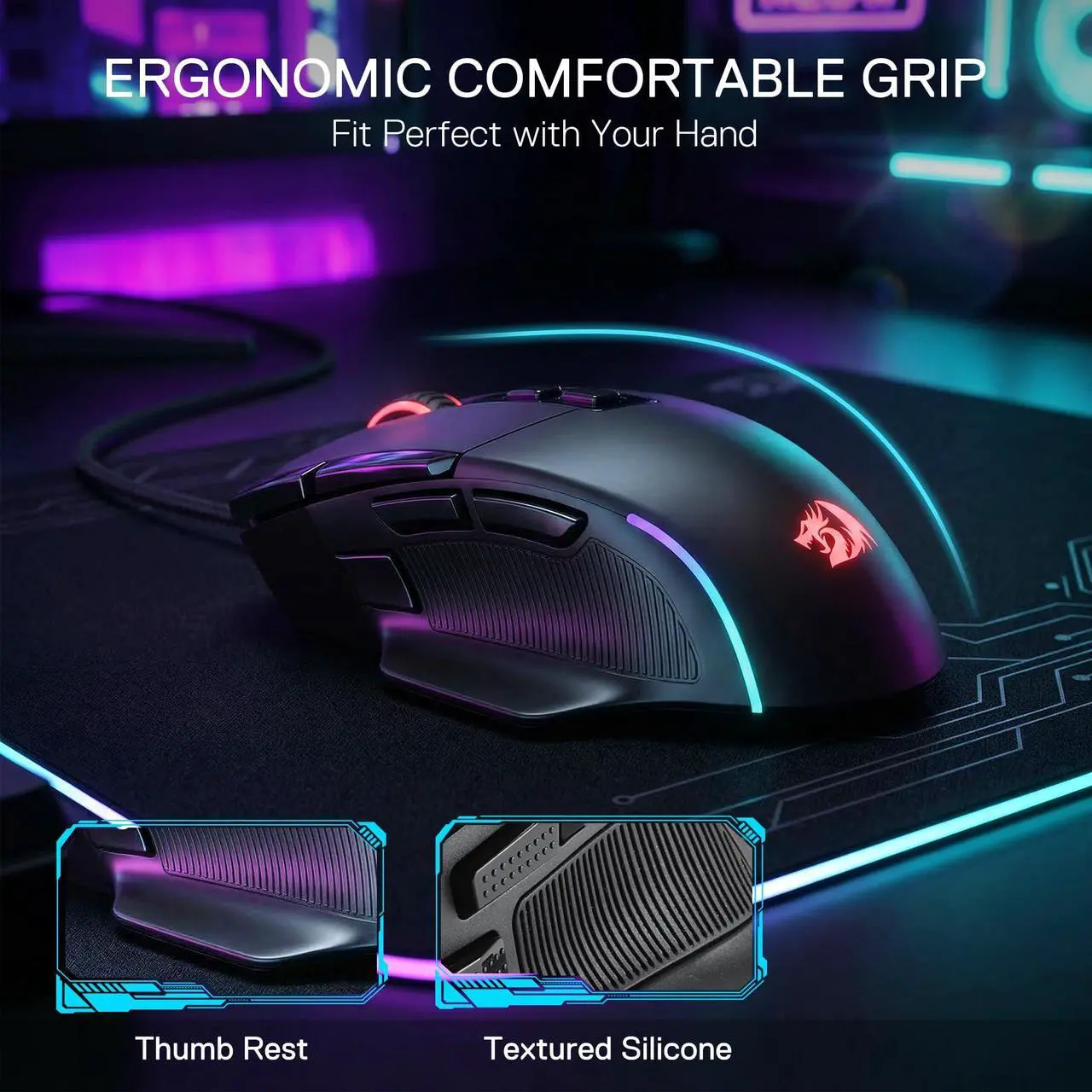 REDRAGON VIPER Wired RGB Gaming Mouse M925 (Black) - Image 6