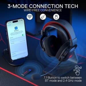 REDRAGON ZEUS PRO RGB Wireless 7.1 Surround Sound Gaming Headset H510-PRO (Black) - Image 3
