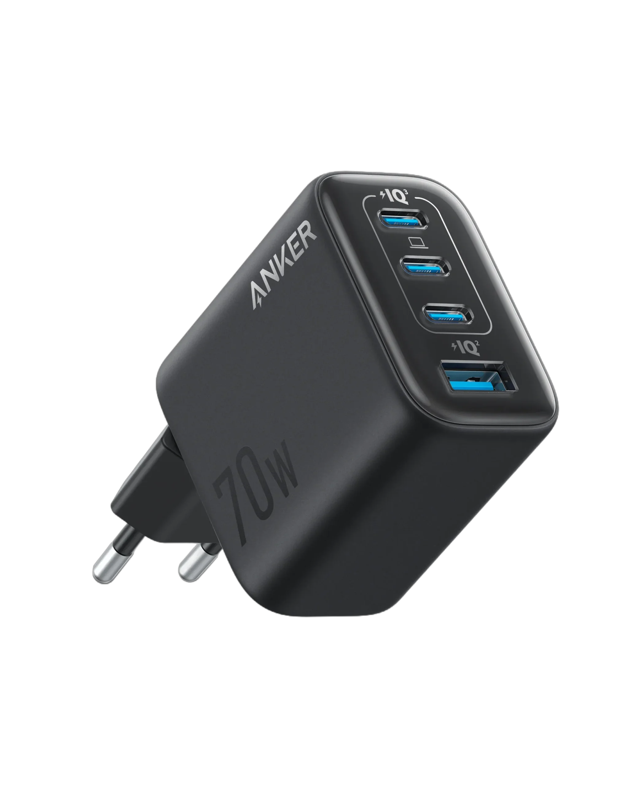 Anker Zolo 70W 4-Ports (3xUSB-C + 1xUSB-A) Charger with USB-C to USB-C Cable 1.5m B121CL11 (Black)