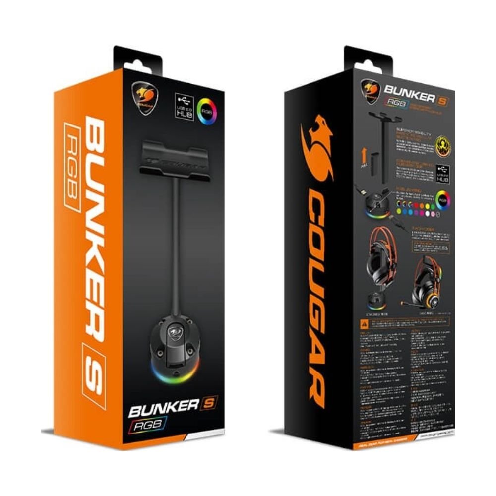 COUGAR BUNKER S RGB Headset Stand with USB HUB CGR-XXNB-HS1RGB - Image 6