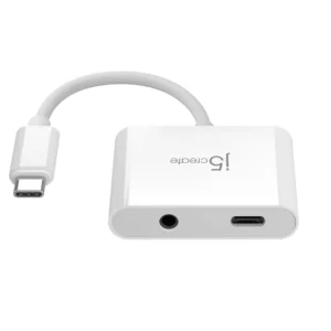 Alternative view of j5create JCA122 USB-C To 3.5mm Audio Adapter With Power Delivery-WHITE