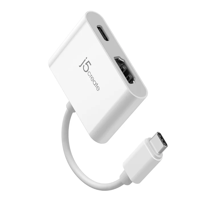 j5create JCA152 USB-C To 4K HDMI Adapter With Power Delivery -WHITE - Image 4