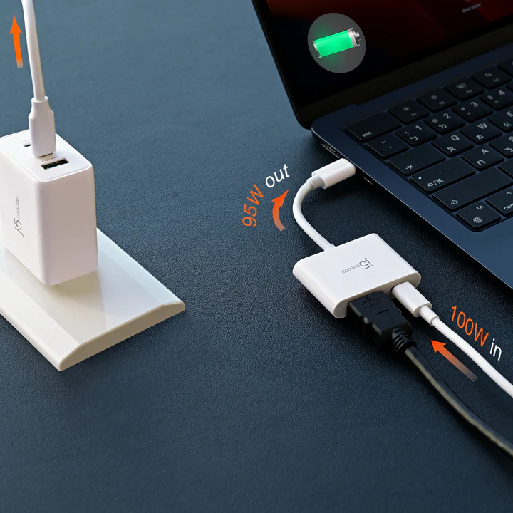 j5create JCA152 USB-C To 4K HDMI Adapter With Power Delivery -WHITE - Image 8