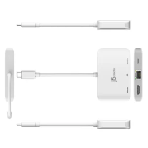j5create JCA351 USB-C to HDMI Ethernet Adapter -WHITE - Image 4