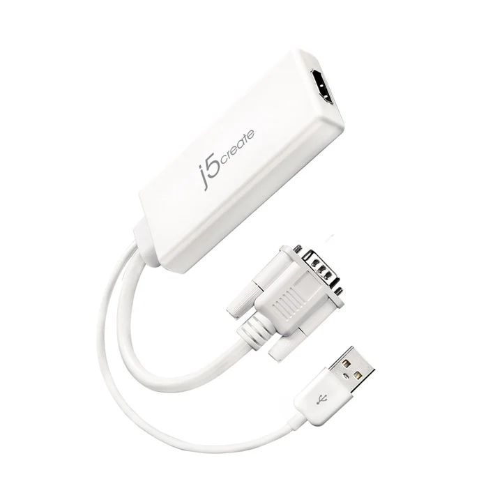 j5create JDA214 VGA to HDMI Video Audio Adapter-WHITE - Image 3