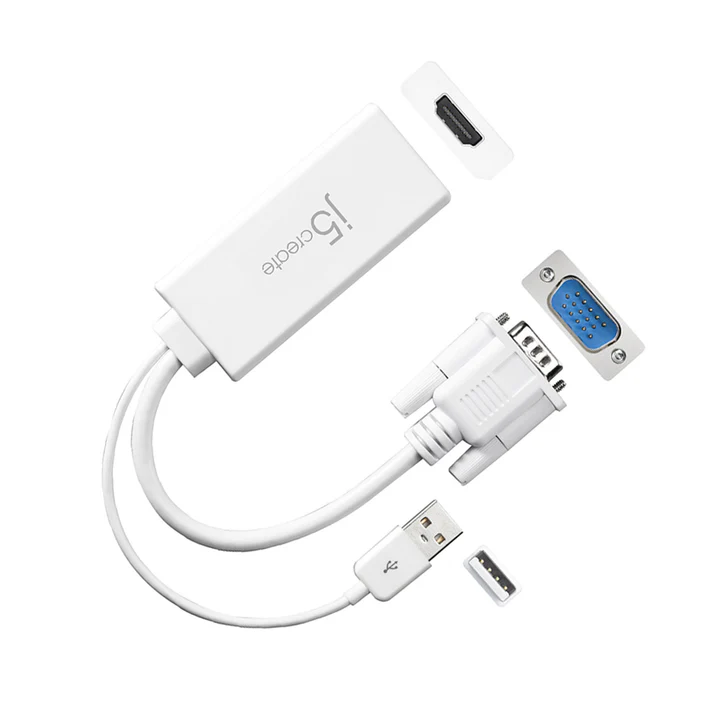 j5create JDA214 VGA to HDMI Video Audio Adapter-WHITE - Image 5