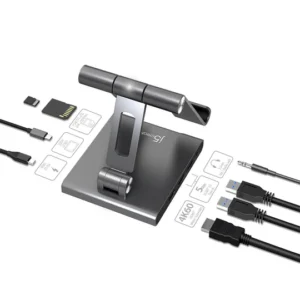 j5create JTS224 Multi-Angle Stand With Docking Station For iPad Pro-Silver - Image 3