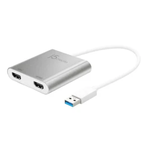 j5create JUA365 USB-A 3.0 to Dual HDMI Multi-Monitor Adapter White