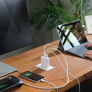 j5create JUP3563CV 65W GaN USB-C 3-Port Traveler Charger With Changeable AC Plugs And USB-C Cable-WHITE - Image 5