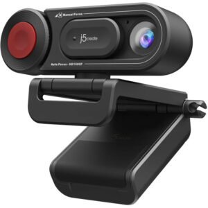 j5create JVU250 HD Webcam with Auto and Manual Focus Switch Black