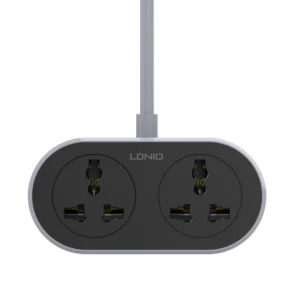LDNIO SC2018-10M universal outlet extension cord with 2 AC sockets, 10-meter heavy-duty cable, and 2500W power capacity