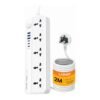 LDNIO SC5614C 2500W Power Strip White with 5 AC sockets, 3 USB-C PD ports, 3 USB-A ports, and 2m heavy-duty power cable